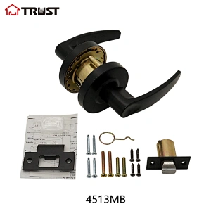 Trust 4513-MB Heavy Duty Designer Commercial Lever Door Lock (Passange Keylock,) Grade 2 Industrial Door Handle - UL 3 Hour Fire Rated)