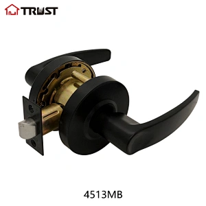 Trust 4513-MB Heavy Duty Designer Commercial Lever Door Lock (Passange Keylock,) Grade 2 Industrial Door Handle - UL 3 Hour Fire Rated)